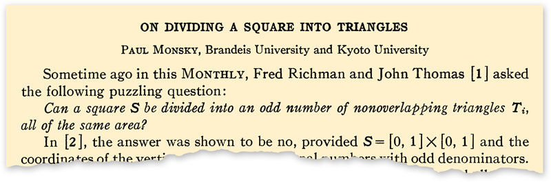 Paper by Paul Monsky